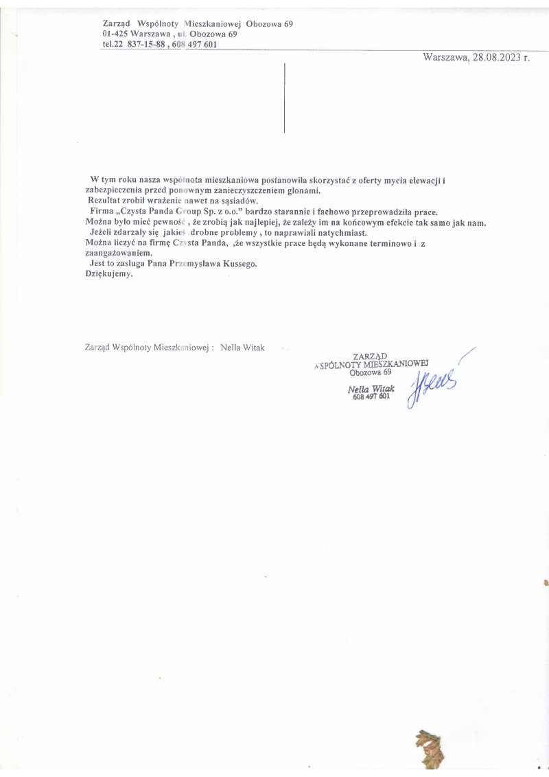 Czyszczenie elewacji bloku z glonów, ul. Obozowa 69 Warszawa